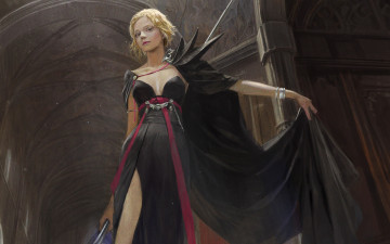 Картинка фэнтези девушки посох платье девушка totorrl арт