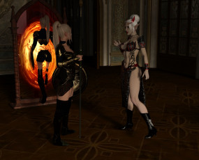 Картинка 3д+графика эльфы+ elves эльфийки взгляд фон