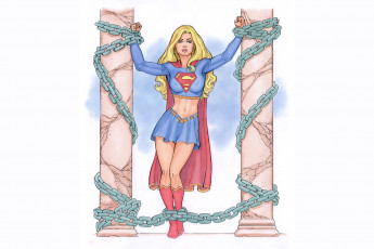 Картинка рисованное комиксы цепь взгляд фон девушка колонна униформа