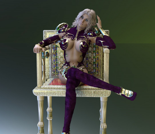 Обои картинки фото 3д графика, фантазия , fantasy, девушка, фон, взгляд