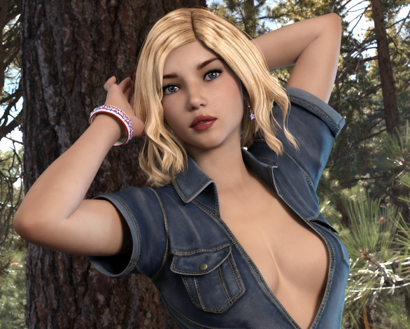 Обои картинки фото 3д графика, люди , people, фон, взгляд, девушка