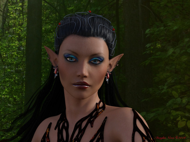 Обои картинки фото 3д графика, эльфы , elves, взгляд, эльфийка, фон