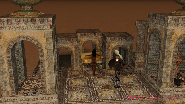 Обои картинки фото 3д графика, эльфы , elves, замок, фон, взгляд, эльфийки