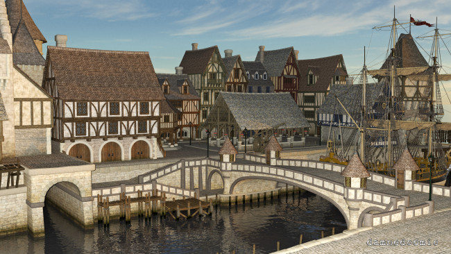 Обои картинки фото 3д графика, реализм , realism, дома, город