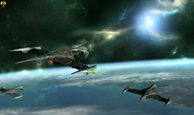 Обои картинки фото космос, арт, космический, корабль, планета, вселенная, полет