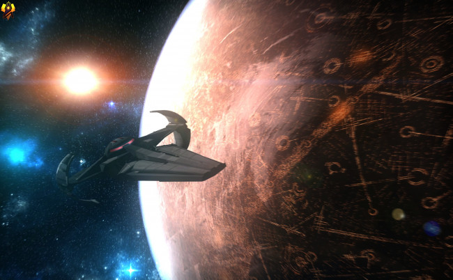 Обои картинки фото космос, арт, космический, корабль, планета, вселенная, полет