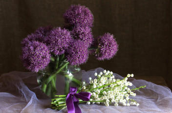 Картинка цветы букеты +композиции аллиум ландыши