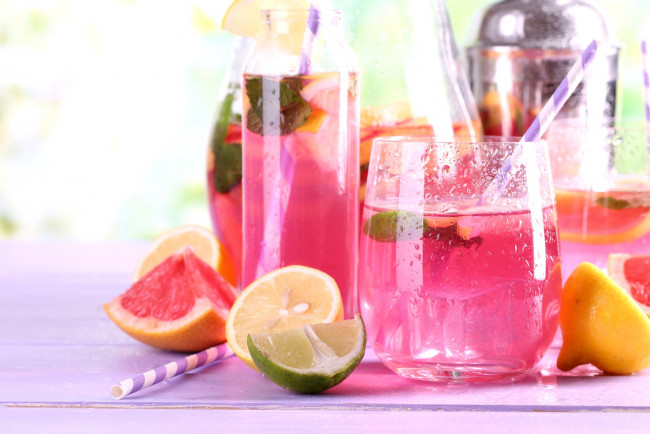 Обои картинки фото еда, напитки, лайм, лимон, лимонад, грейпфрут, напиток