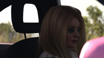 Картинка 3д+графика люди-авто мото+ people-+car+ +moto фон взгляд девушка