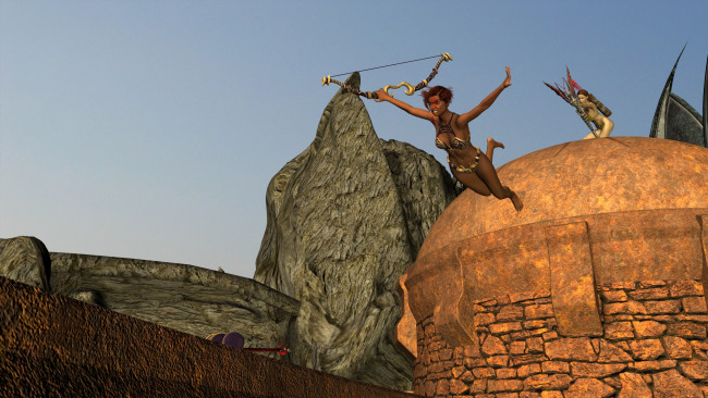 Обои картинки фото 3д графика, фантазия , fantasy, фон, взгляд, девушка