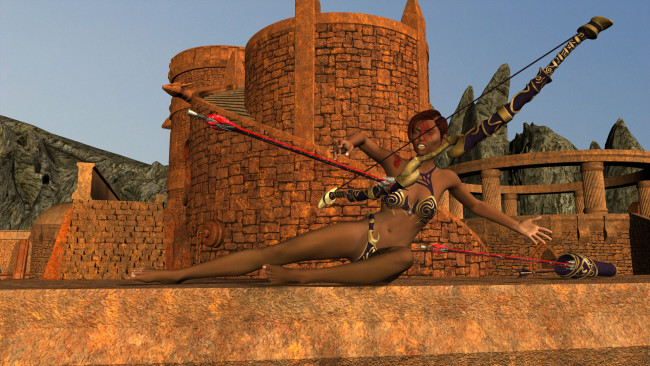 Обои картинки фото 3д графика, фантазия , fantasy, фон, взгляд, девушка