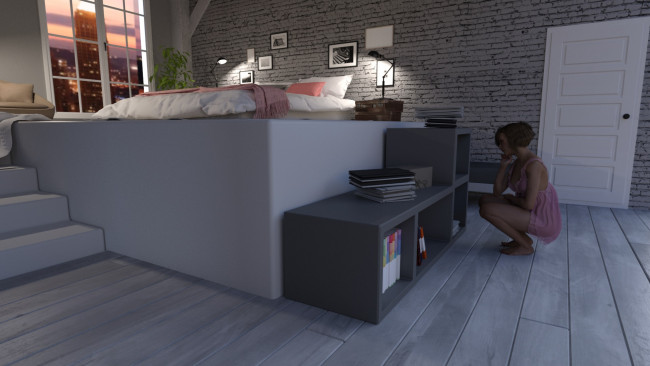 Обои картинки фото 3д графика, люди , people, девушка, взгляд, фон