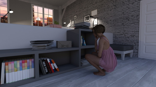 Обои картинки фото 3д графика, люди , people, девушка, взгляд, фон