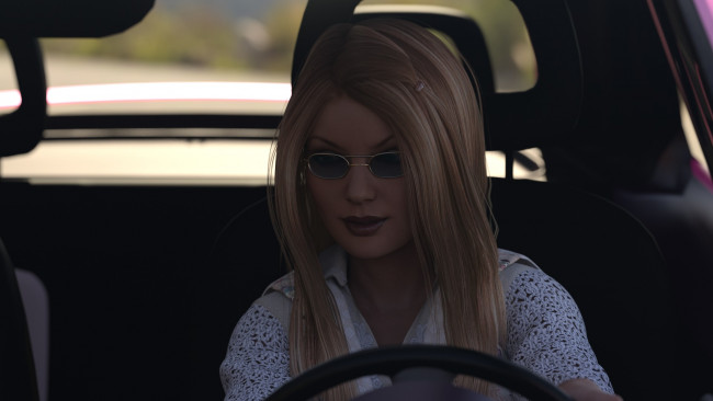 Обои картинки фото 3д графика, люди-авто, мото , people- car ,  moto, фон, взгляд, девушка