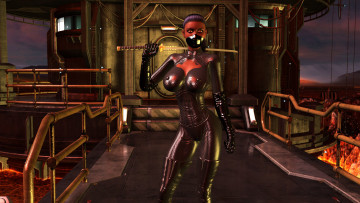 Картинка 3д+графика фантазия+ fantasy девушка фон взгляд униформа катана