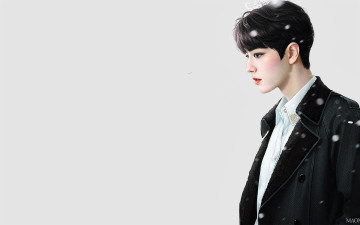 Картинка рисованное люди сяо джань пальто снег