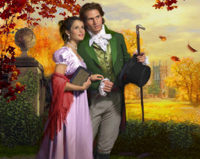 Картинка рисованное robert+papp пара романтика осень сад