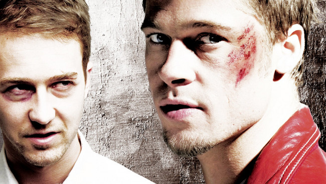 Обои картинки фото кино фильмы, fight club, парни, лица, синяки