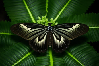 Картинка 3д+графика животные+ animals листья бабочка цветение цифровое искусство cгенерировано ии