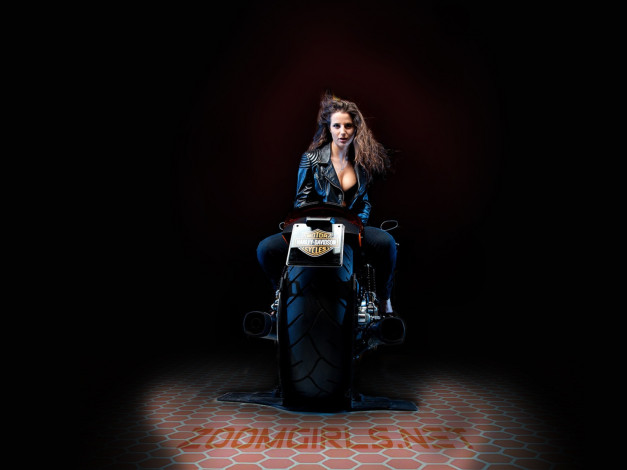 Обои картинки фото мотоциклы, мото, девушкой