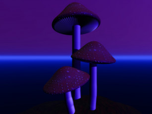 Картинка 3д графика nature landscape природа грыбы сирий