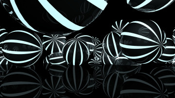 Картинка 3д графика шары тёмный