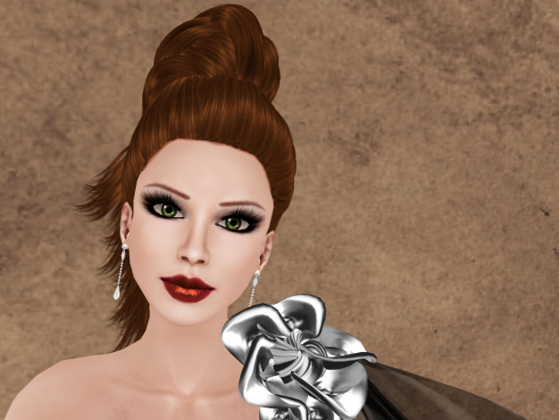 Обои картинки фото 3д, графика, portraits, портрет, бант, серьги, прическа, девушка