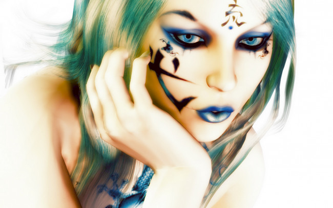 Обои картинки фото 3д, графика, portraits, портрет, тату