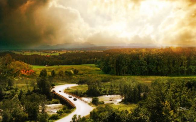 Обои картинки фото природа, дороги, пейзаж, деревья