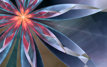 Картинка 3д графика flowers цветы свечение цветок