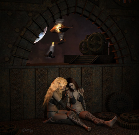 Обои картинки фото 3д, графика, fantasy, фантазия, девушки