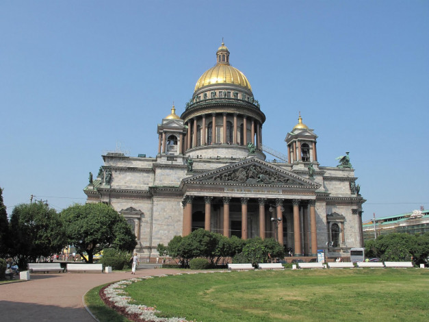 Обои картинки фото города, санкт, петербург, петергоф, россия, исаакиевский, собор