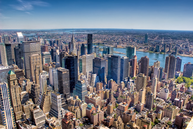 Обои картинки фото города, нью, йорк, сша, панорама, небоскребы