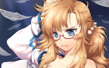 обоя sword, girls, аниме, очки