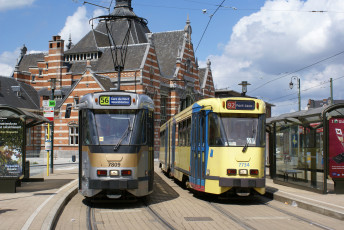 Картинка техника трамваи город трамвай рельсы улица