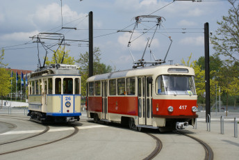 Картинка техника трамваи трамвай рельсы улица город