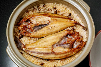 Картинка еда рыбные+блюда +с+морепродуктами рыба рис грибы