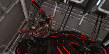 Картинка 3д+графика фантазия+ fantasy взгляд девушка оружие фон