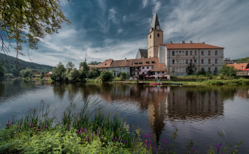 Картинка ro& 382 mberk города замки+австрии замок городок река