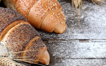 Картинка еда хлеб +выпечка выпечка кунжут колоски мак рогалики