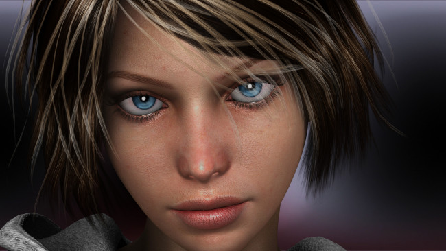Обои картинки фото 3д графика, портрет , portraits, фон, взгляд, девушка
