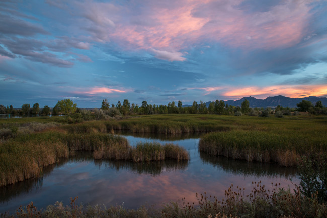 Обои картинки фото природа, реки, озера, отражение, закат, озеро, вечер