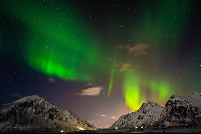 Обои картинки фото природа, северное сияние, сполохи