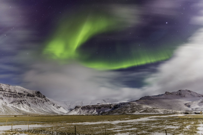 Обои картинки фото природа, северное сияние, сполохи