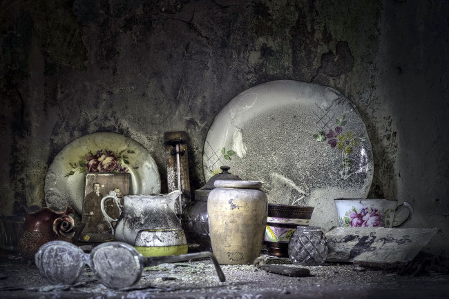 Обои картинки фото разное, ретро,  винтаж, посуда, фон, макро