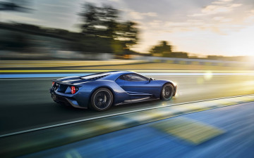 обоя автомобили, ford, шоссе, дорога, скорость, синий, gt, форд