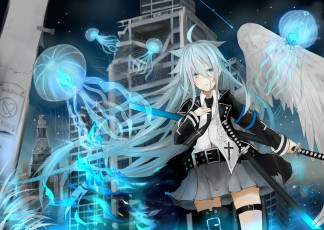 Картинка аниме животные +существа девушка