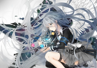 Картинка аниме оружие +техника +технологии девушка