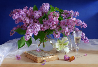 Картинка разное компьютерный+дизайн букет композиция натюрморт сирень
