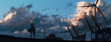 Картинка аниме оружие +техника +технологии девушка